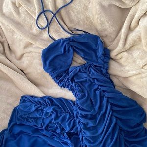 RUCHED MAXI DRESS ROYAL BLUE